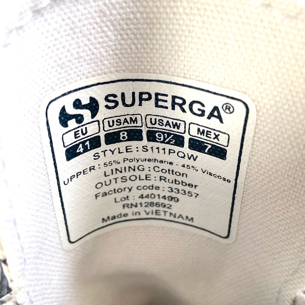 Brand New✨Superga Pufanropew Black & White Snakeskin Espadrille Sneakers - Picture 10 of 10
